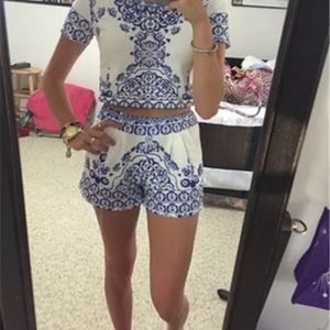 Two piece shorts and shirt set