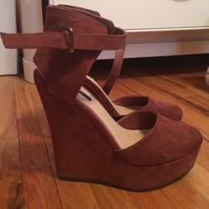 Brown suede Forever21 wedges
