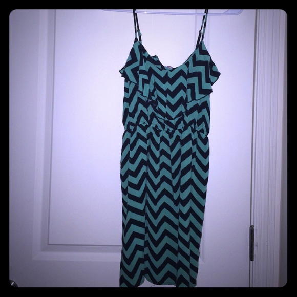 Mint & Black Chevron Dress