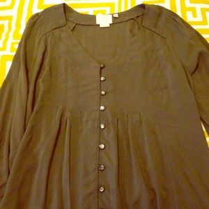 Dark Green Anthropologie Blouse