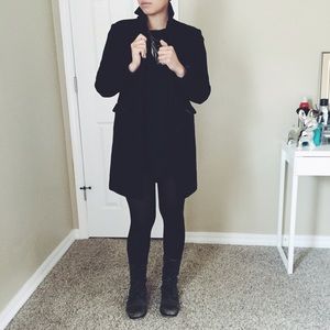 Long black trench style coat