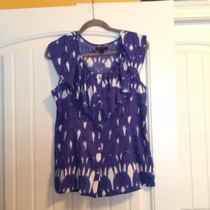 Patterned Blue Banana Republic Blouse