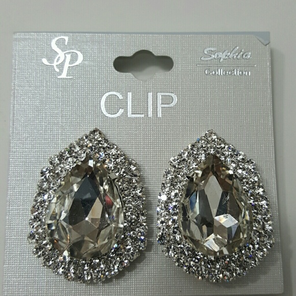 sophia collection Jewelry - Silver with the white stones earring