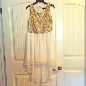 Sequined Gold High-Low Dress
