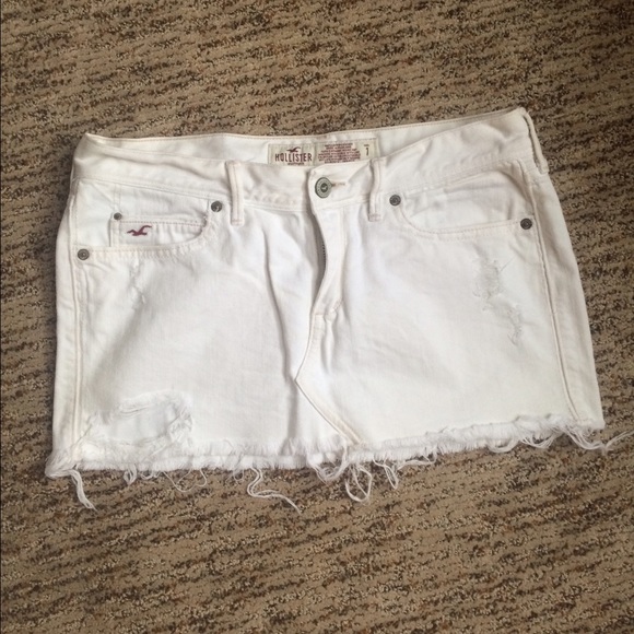 Hollister White Jean Skirt