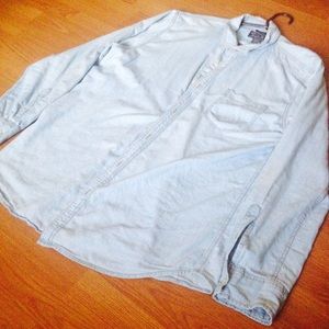 Men's light Washed Denim Button up
