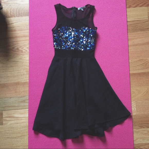 Sequined Fit & Flare Mesh Dress 💎🌌