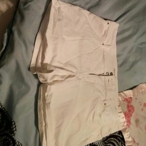 White denim shorts