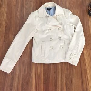 Cream double breast peacoat