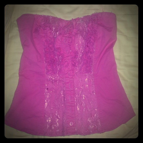 Lace button up top - Picture 1 of 3