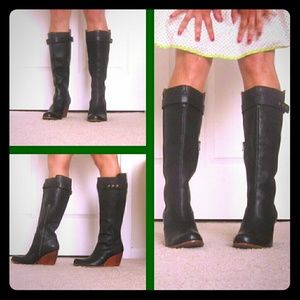 NEW. NEVER WORN. Leather knee high black boots