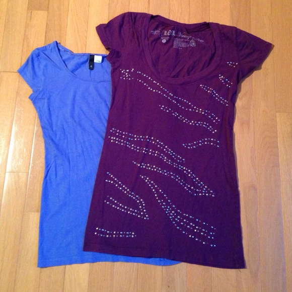 blue H&m and one embellished purple tshirt bundle