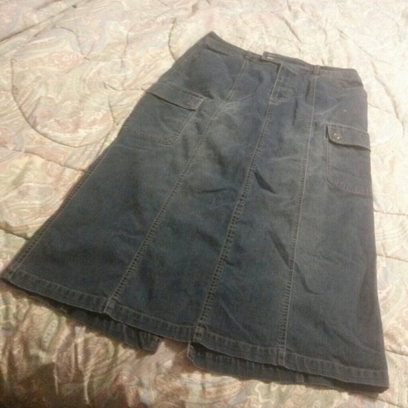 Gloria Vanderbilt Long Denim A-line Skirt