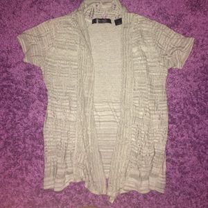 Grey short sleeved cardigan