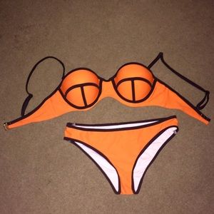 Sexy orange patch-style bikini