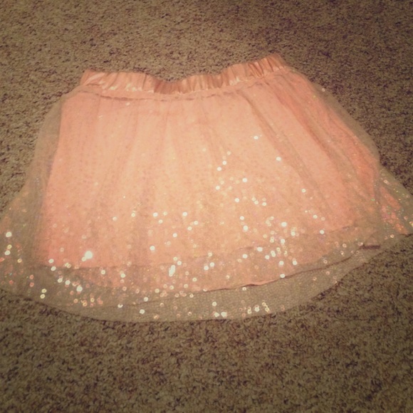 Beautiful pink sparkly skirt.