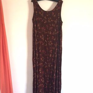 Burgundy Floral Print Dress