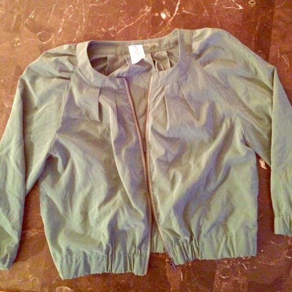 Green zip up jacket