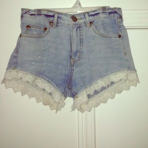 Free People Crochet Shorts