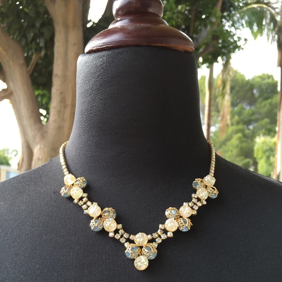 Vintage Iridescent Stone Necklace
