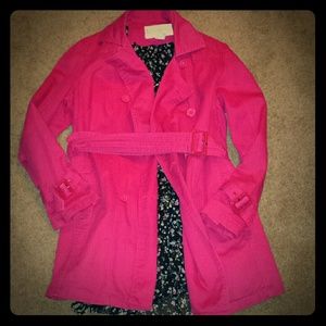 Hot pink trench coat - PRICE REDUCED