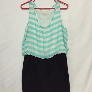 New no tags l8ter  green stripped dress Large