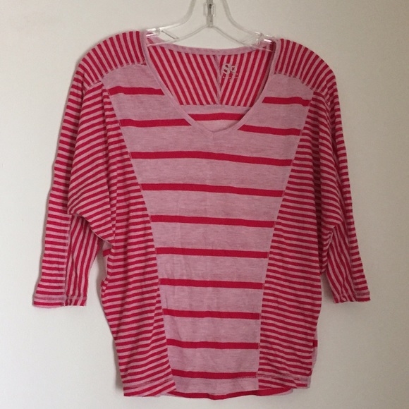 So Dolman Sleeve Top Striped Pinks