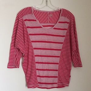 So Dolman Sleeve Top Striped Pinks