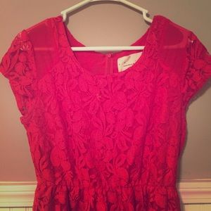 Red lace dress