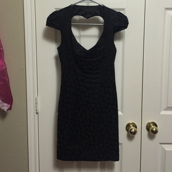 Little black dress with heart cut out on back