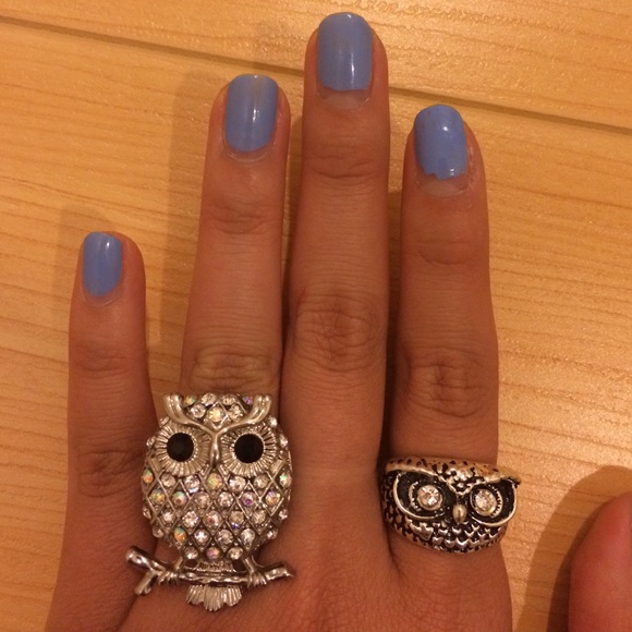 Silver owl rings