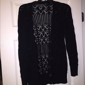 Black button up sweater