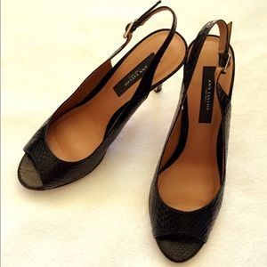 Ann Taylor sling back peep toe sandals Sz 7