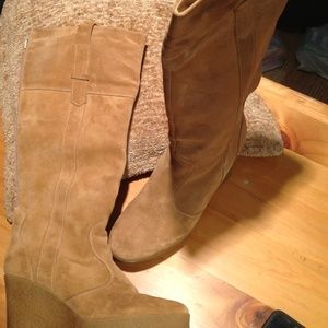 Tan suede boots