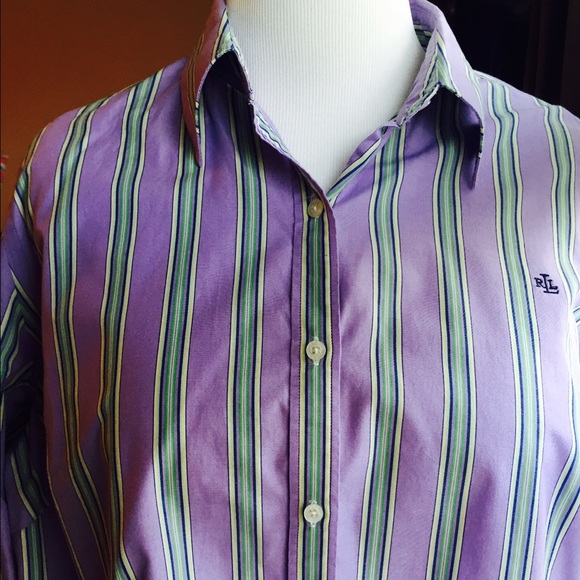 SOLD  Lauren stripe button down - Picture 2 of 4
