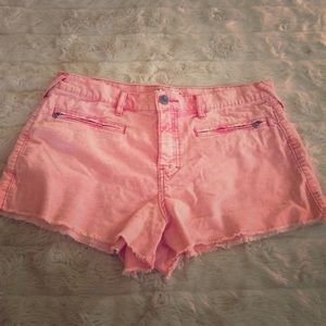 Free People coral cutoff shorts