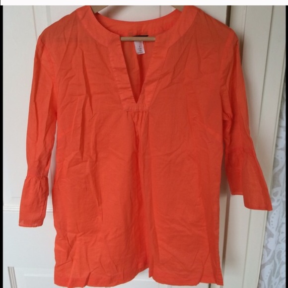 ❌not for sale ❌Orange Jcrew linen tunic - Picture 2 of 3