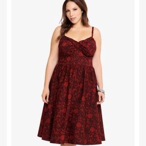 Rose Print Swing Dress