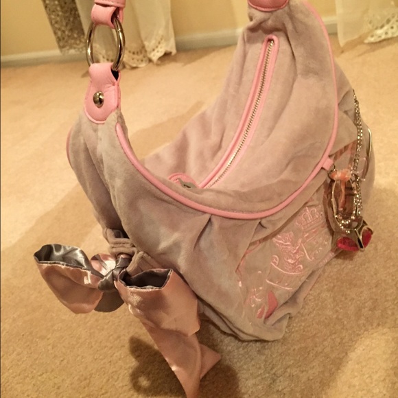 Juicy Couture Velour Crown Crest Shoulder Bag