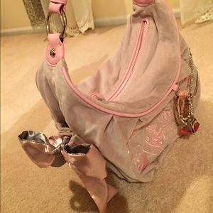 Juicy Couture Velour Crown Crest Shoulder Bag