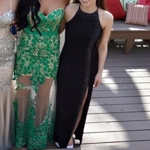 Black Formal Prom Dress with Slit