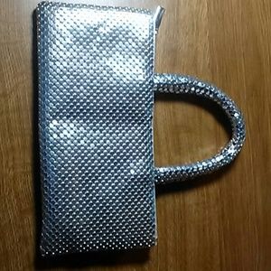 Silver clutch purse