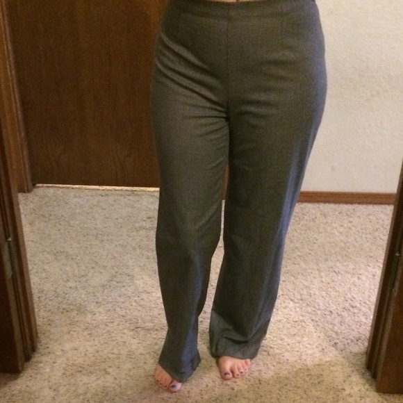 High-waisted grey dress slacks