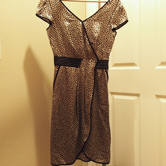 *SOLD* Silk Poka Dot Print Dress - Classic Cut
