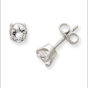 White sapphire gemstone earrings