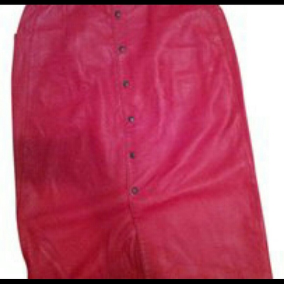 Leather Midi-Skirt