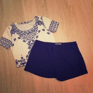 ⭐️Navy blue eyelet shorts