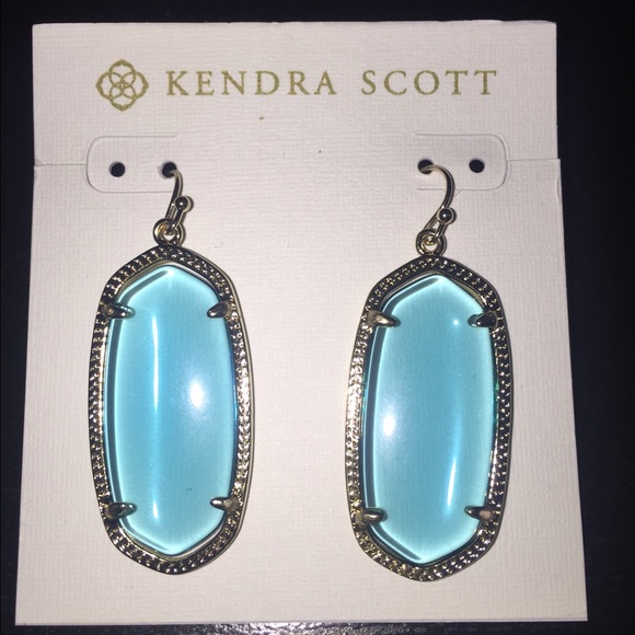 Kendra Scott Elle Silver Earrings in Clear blue