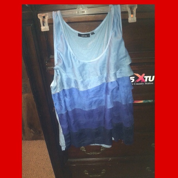 Blue ruffle shirt