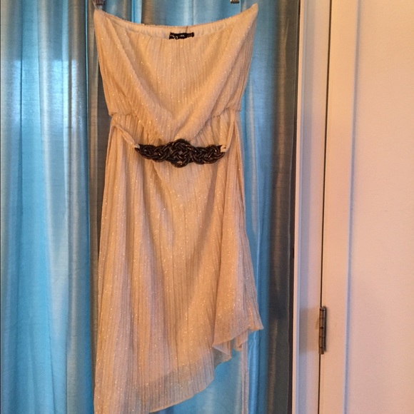 Greek goddess strapless drapy dress